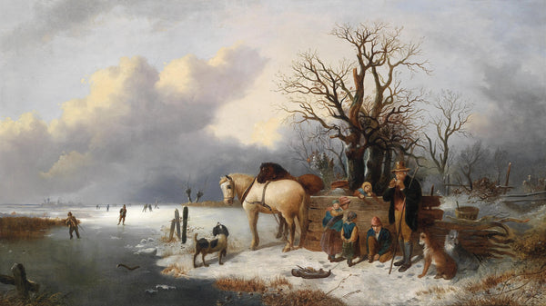 "Winterfreuden《Öl auf Leinwand》"-Alexis de Leeuw-America-19th century