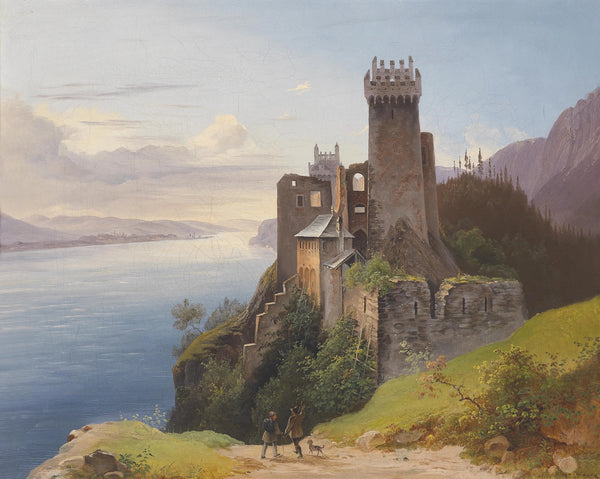 "Blick auf die Ruine Weitenegg an der Donau"-Joseph Holzer-Austria-1870