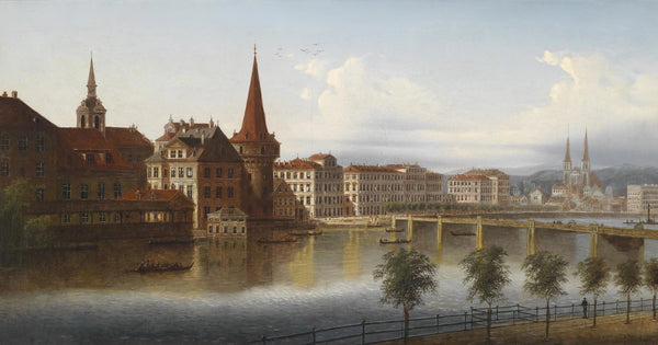 "Blick auf Luzern, Schweiz"-J. Wilhelm Jankowsky-1870