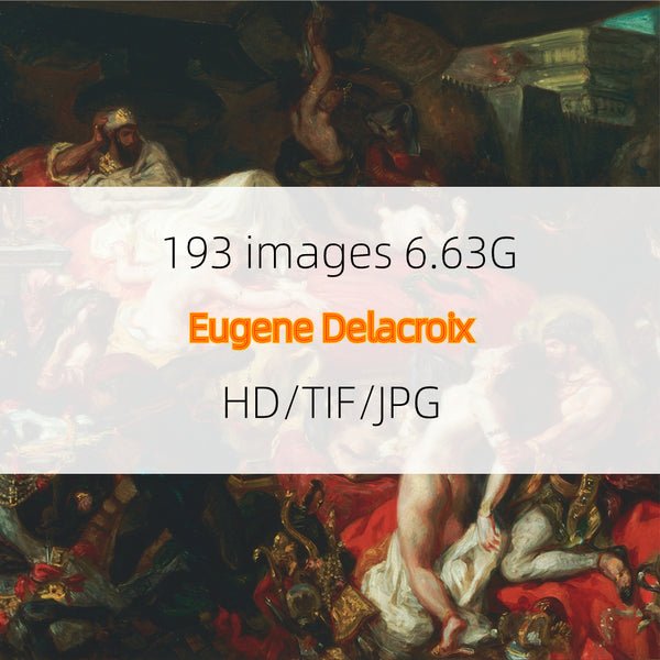 Photo collection of Eugene Delacroix's oil paintings and material works