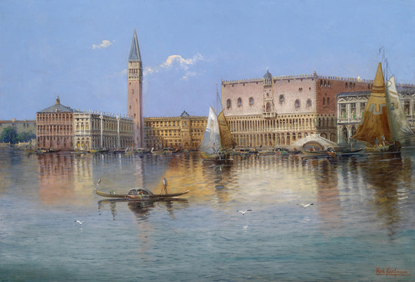"Acqua Alta auf der Piazza San Marco"-Karl Kaufmann-Austria-1905