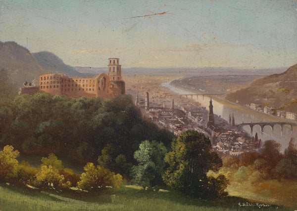 "Blick auf Heidelberg"-Hubert Sattler-Austrian-1904